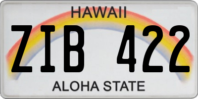 HI license plate ZIB422