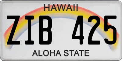 HI license plate ZIB425