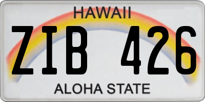 HI license plate ZIB426