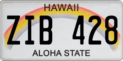 HI license plate ZIB428