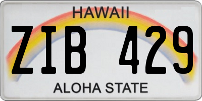 HI license plate ZIB429