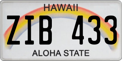 HI license plate ZIB433