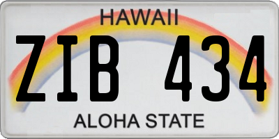 HI license plate ZIB434