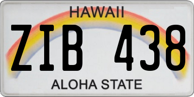 HI license plate ZIB438