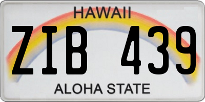 HI license plate ZIB439