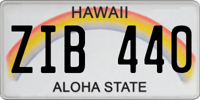 HI license plate ZIB440