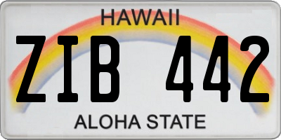 HI license plate ZIB442