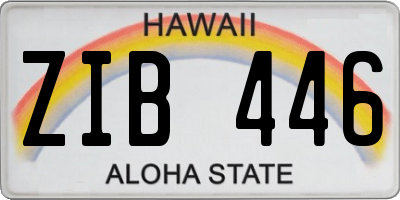 HI license plate ZIB446