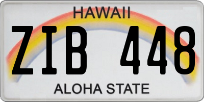 HI license plate ZIB448