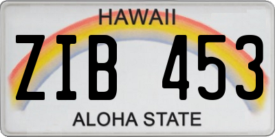 HI license plate ZIB453