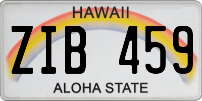 HI license plate ZIB459