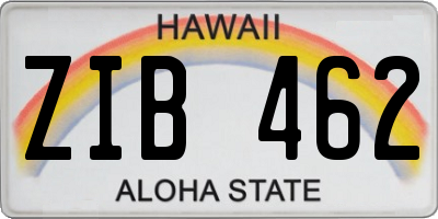 HI license plate ZIB462