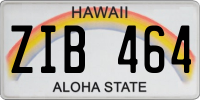 HI license plate ZIB464