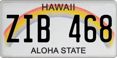 HI license plate ZIB468