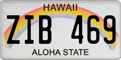 HI license plate ZIB469