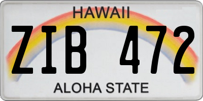 HI license plate ZIB472