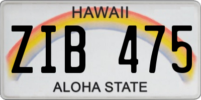 HI license plate ZIB475