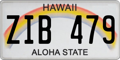 HI license plate ZIB479