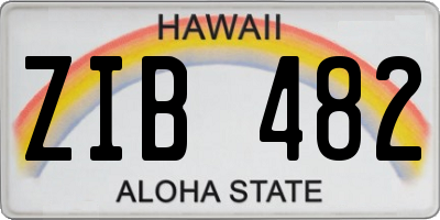 HI license plate ZIB482