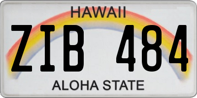 HI license plate ZIB484