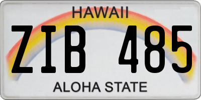 HI license plate ZIB485