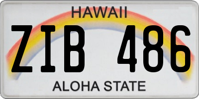 HI license plate ZIB486