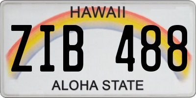 HI license plate ZIB488