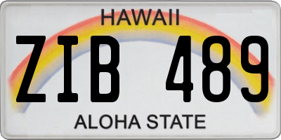 HI license plate ZIB489
