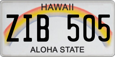 HI license plate ZIB505