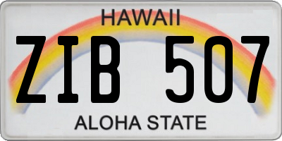 HI license plate ZIB507