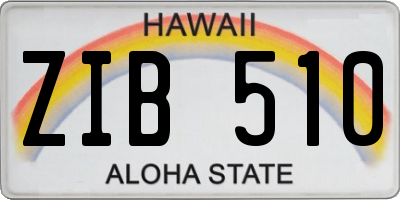 HI license plate ZIB510