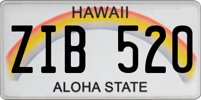 HI license plate ZIB520