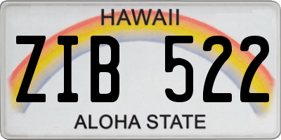 HI license plate ZIB522