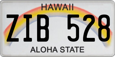 HI license plate ZIB528