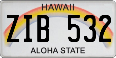 HI license plate ZIB532