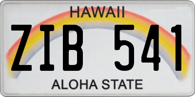 HI license plate ZIB541