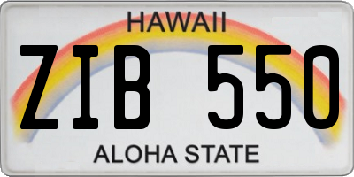 HI license plate ZIB550