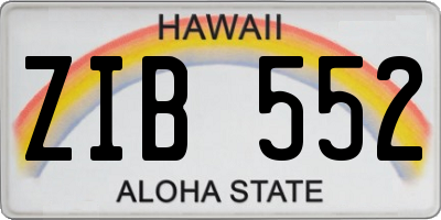 HI license plate ZIB552