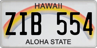 HI license plate ZIB554