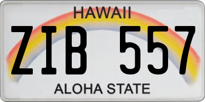 HI license plate ZIB557