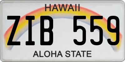 HI license plate ZIB559