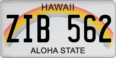 HI license plate ZIB562