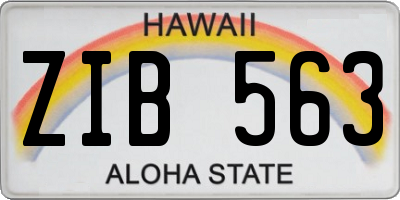 HI license plate ZIB563
