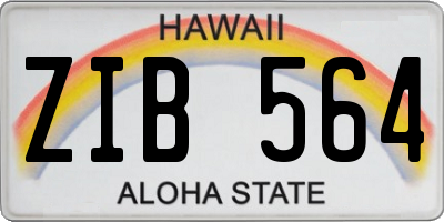 HI license plate ZIB564