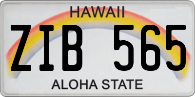 HI license plate ZIB565