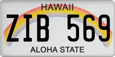 HI license plate ZIB569