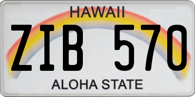 HI license plate ZIB570