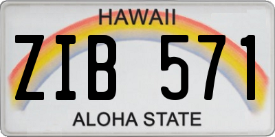 HI license plate ZIB571