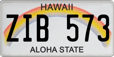 HI license plate ZIB573