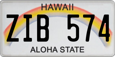 HI license plate ZIB574